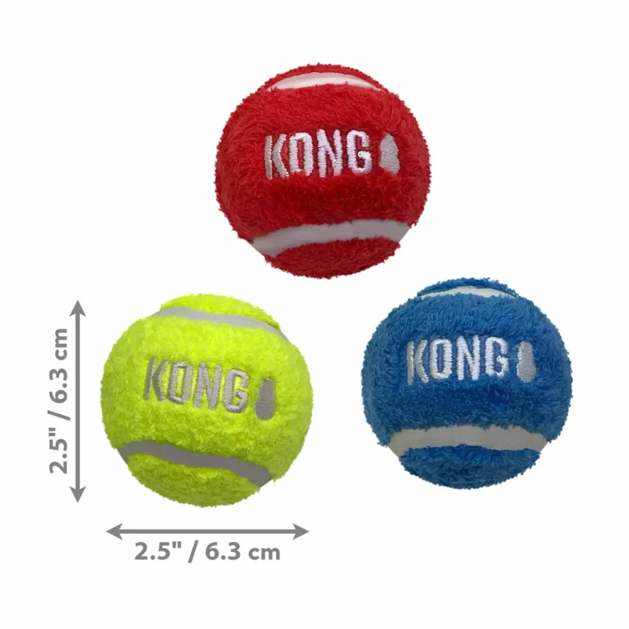 KONG Sport Softies bolde mix M 3 stk Ø6,5 cm